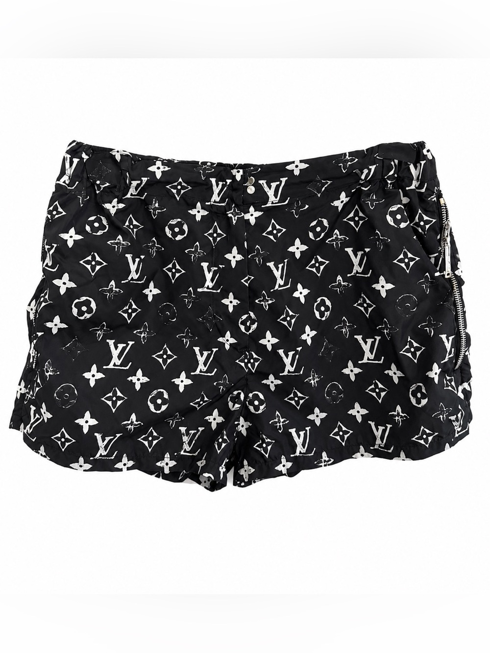 Louis Vuitton Black and White Monogram Shorts